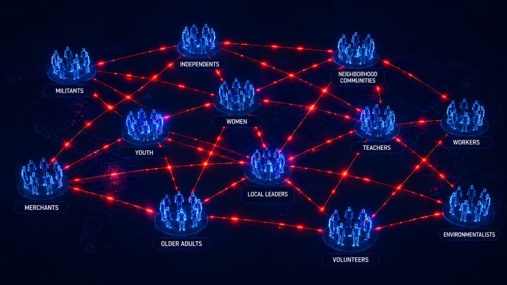 Strategic communities network articulated in network-society
